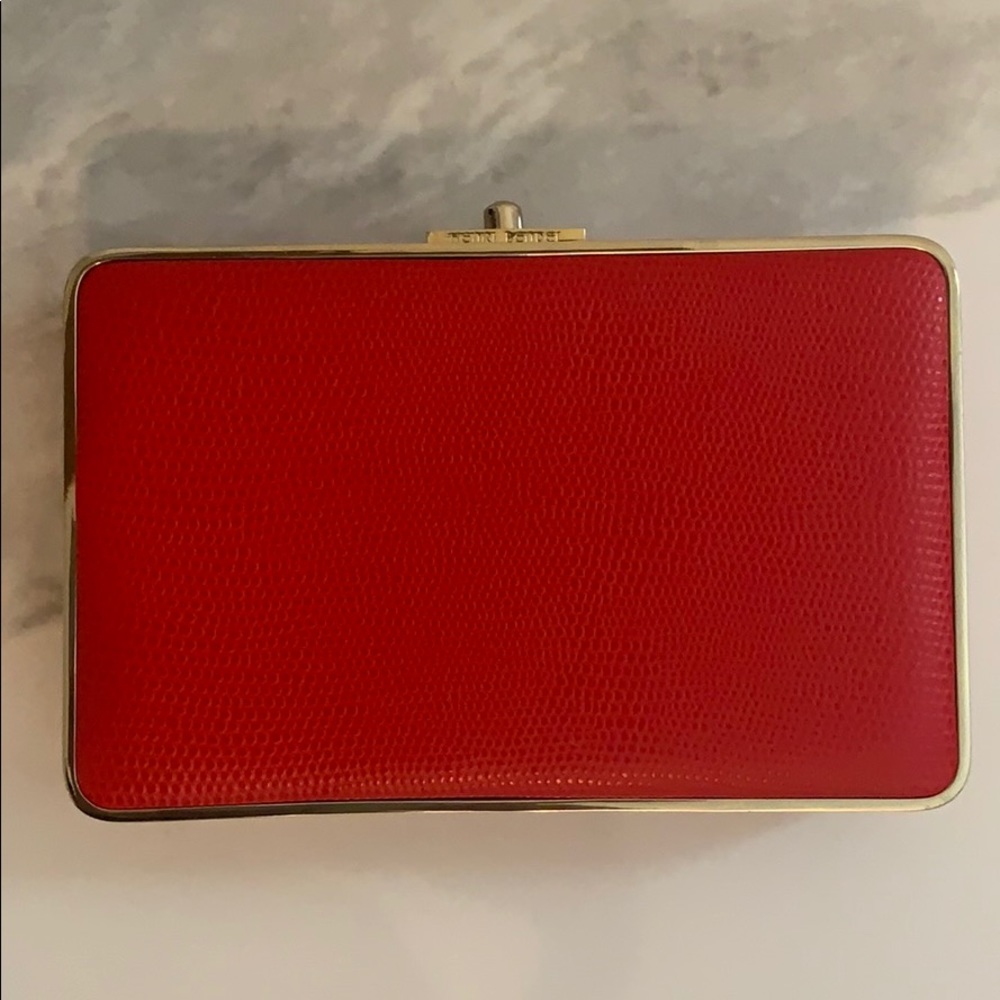 NWOT Henri Bendel Party Starter Box Clutch - Red